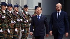 Председатель правительства РФ Дмитрий Медведев и премьер-министр Бельгии Шарль Мишель в Брюсселе. 19 октября 2018 Председатель правительства РФ Дмитрий Медведев и премьер-министр Бельгии Шарль Мишель в Брюсселе. 19 октября 2018