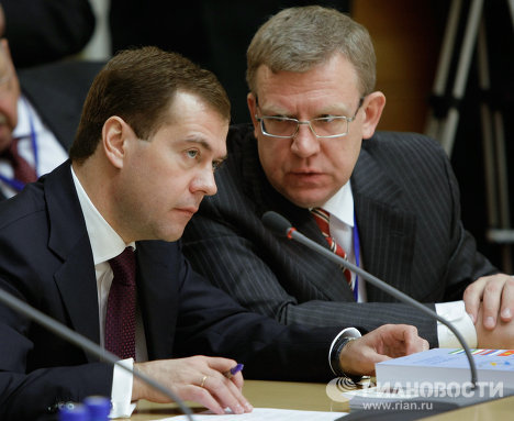 Президент РФ Дмитрий Медведев, заместитель председателя правительства РФ – министр финансов РФ Алексей Кудрин Президент РФ Дмитрий Медведев, заместитель председателя правительства РФ – министр финансов РФ Алексей Кудрин