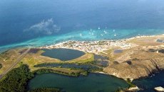 Вид на архипелаг в Карибском море Лос-Рокес. Архивное фото Вид на архипелаг в Карибском море Лос-Рокес. Архивное фото