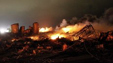 Последствия взрыва на заводе удобрений в Техасе Последствия взрыва на заводе удобрений в Техасе
