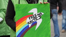 Митинг в поддержку активистов Greenpeace в Берлине. Архивное фото Митинг в поддержку активистов Greenpeace в Берлине. Архивное фото