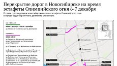 Перекрытие дорог в Новосибирске в дни эстафеты Перекрытие дорог в Новосибирске в дни эстафеты