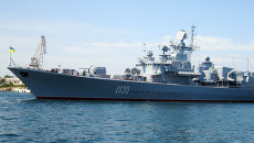 Флагман Военно-морских сил Украины фрегат Гетман Сагайдачный. Архивное фото Флагман Военно-морских сил Украины фрегат Гетман Сагайдачный. Архивное фото